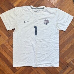 Nike White and Navy USA Soccer Tee Hope Solo